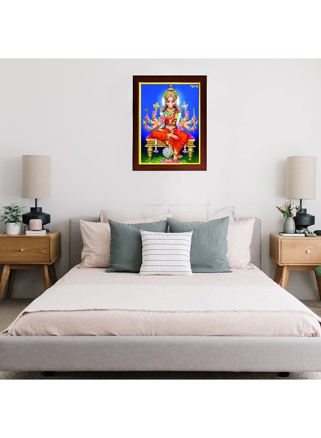 ZIG-ZAG zig zag Varahi Amman Photo Frame For wall / Pooja room Size Medium ( 13.5x9.5 inches, Acrylic Glass, Brown - Image 2